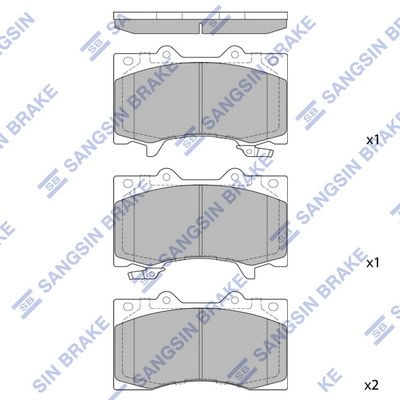 Тормозные колодки дисковые SANGSIN 1422789615 UH28K 0 SP4090