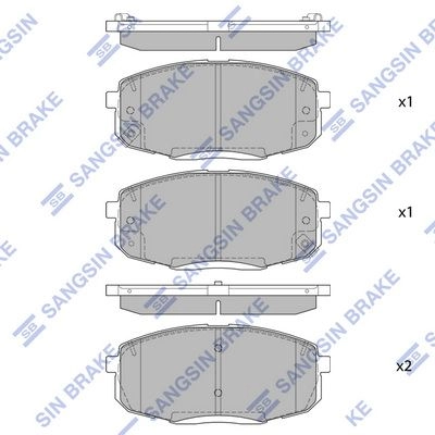 Тормозные колодки дисковые SANGSIN B 8XG2PU SP4098 1422788757