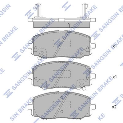 Тормозные колодки дисковые SANGSIN 1439856710 SP4106 2BGZ DKM