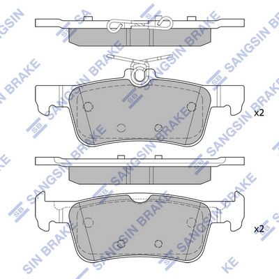 Тормозные колодки дисковые SANGSIN SP4108 1439856712 LNMG U