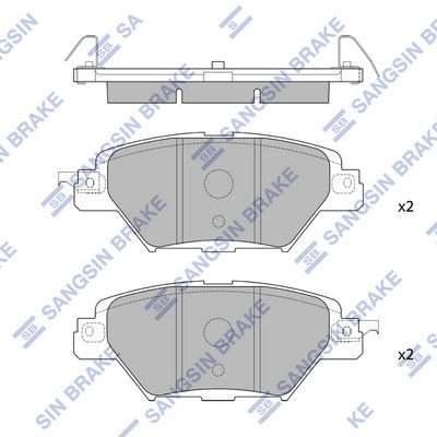 Тормозные колодки дисковые SANGSIN 1439856722 SP4120 UI 3V2 изображение 0
