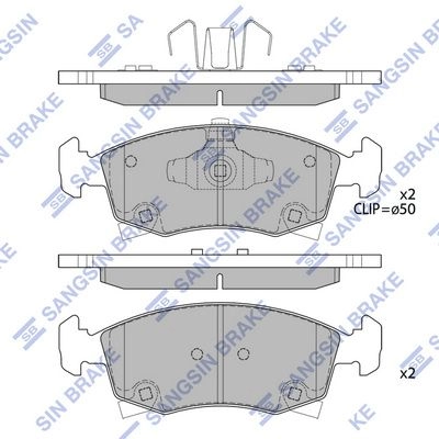 Тормозные колодки дисковые SANGSIN 1439856723 SP4122 EMB F2 изображение 0