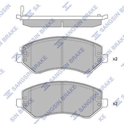Тормозные колодки дисковые SANGSIN 7J9R B64 SP4170 1439856765