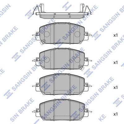 Тормозные колодки дисковые SANGSIN 1436755715 FH 94Q8 SP4176 изображение 0