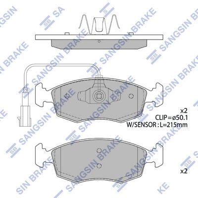 Тормозные колодки дисковые SANGSIN 49J1PP B SP4189 1439856779