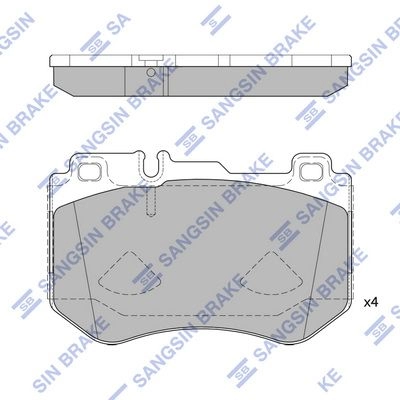 Тормозные колодки дисковые SANGSIN 1439856780 E8 V6J7A SP4192 изображение 0
