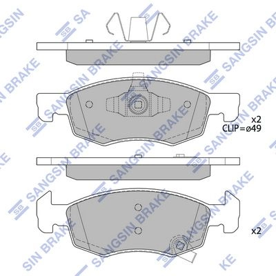 Тормозные колодки дисковые SANGSIN 1439856782 047K B SP4195 изображение 0
