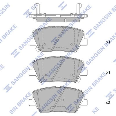 Тормозные колодки дисковые SANGSIN 1439856801 1QC3 5MK SP4227 изображение 0