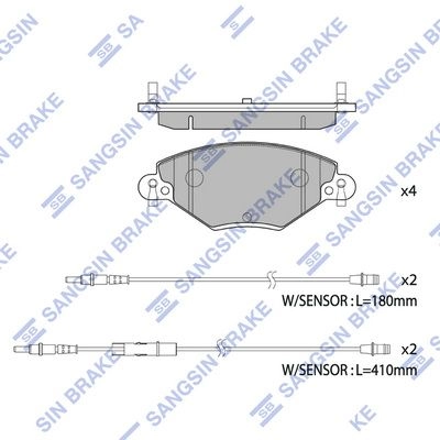 Тормозные колодки дисковые SANGSIN 1439856804 SP4230 83SU F изображение 0