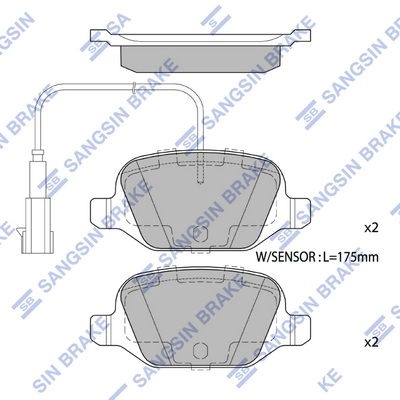 Тормозные колодки дисковые SANGSIN 7D VTD 1439856827 SP4261