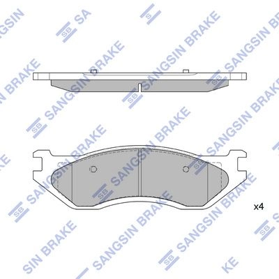 Тормозные колодки дисковые SANGSIN 1439856871 SP4325 H8G EBK изображение 0