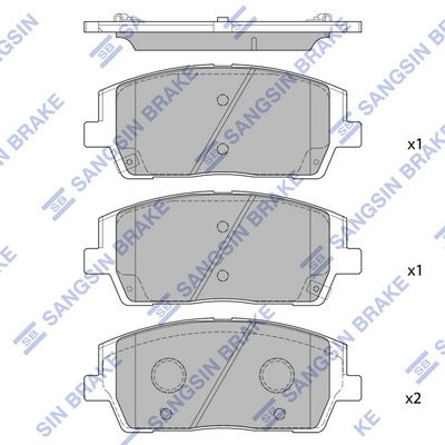 Тормозные колодки дисковые SANGSIN SP4327 1439856872 9L NC8GR изображение 0