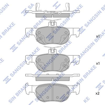 Тормозные колодки дисковые SANGSIN SMZ2 KP SP4382 1439856909 изображение 0