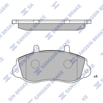 Тормозные колодки дисковые SANGSIN SP4385 F UG9T9 1439856912
