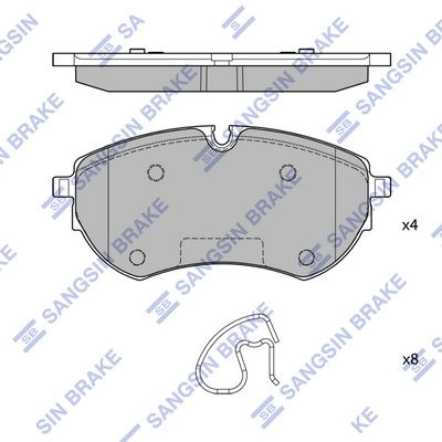 Тормозные колодки дисковые SANGSIN STL 3E2 1439856922 SP4401