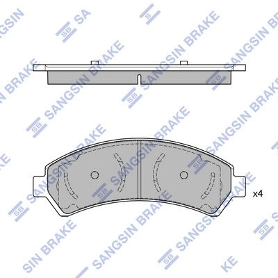 Тормозные колодки дисковые SANGSIN 1439856986 SP4487 7290 P изображение 0