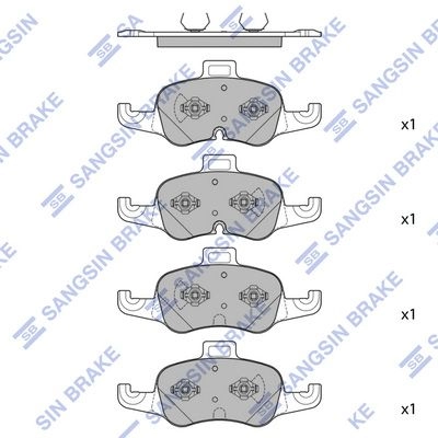 Тормозные колодки дисковые SANGSIN SP4519 1439857012 U23YB C3