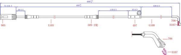 Датчик износа колодок SANGSIN SWS1512 Y 2WVG 1439914740 - Изображение 1
