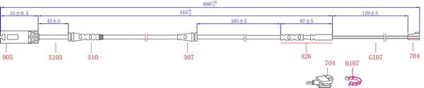 Датчик износа колодок SANGSIN 1439914741 7PMK YZ SWS1513 - Изображение 1