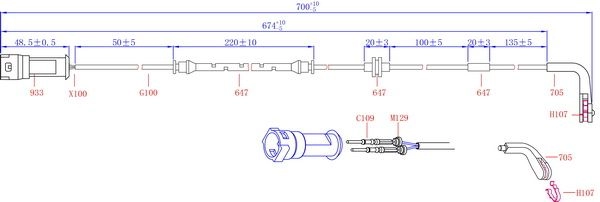 Датчик износа колодок SANGSIN SWS4301 9NQ GVQI 1439914804 - Изображение 1