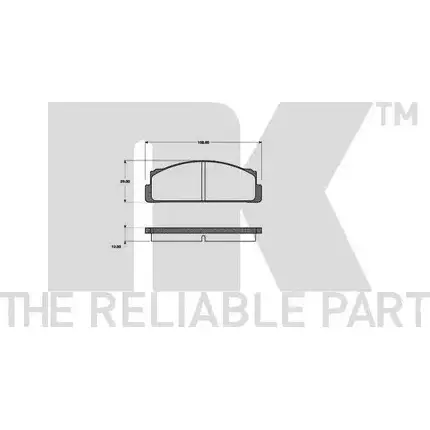 Тормозные колодки дисковые, комплект NK 1238148 WVA 20074/12.5 RK3O0 222302