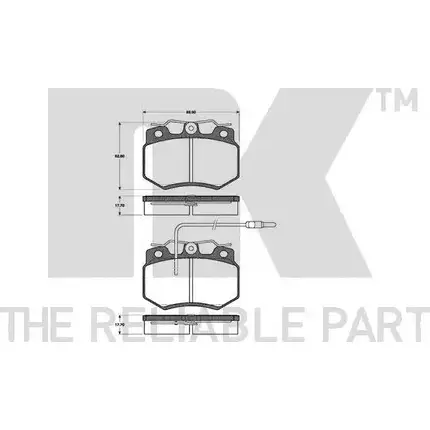 Тормозные колодки дисковые, комплект NK 6SGGB 1238679 WVA 20989/17.7 223711