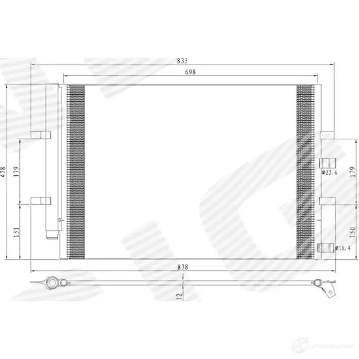 Радиатор кондиционера SIGNEDA RC4459 1438090760 9 YHBS изображение 0