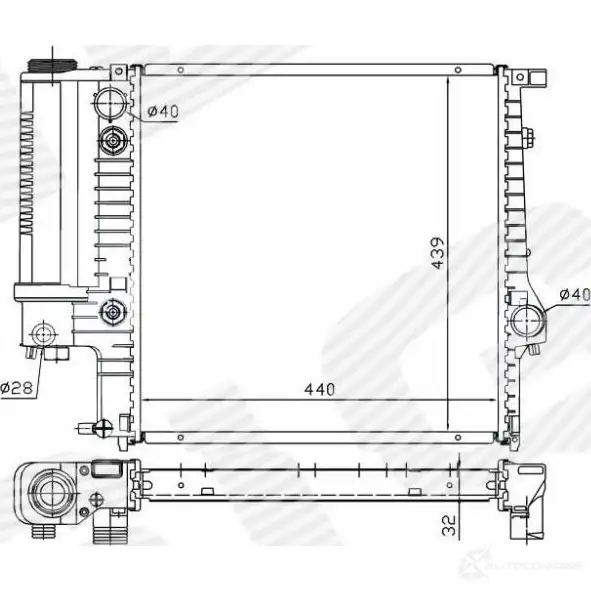 Радиатор охлаждения SIGNEDA 1438089773 4R XXR15 RA60613Q