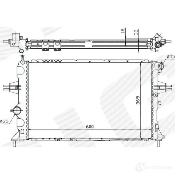 Радиатор охлаждения 2,0/2,0td/2,2/2,2td mt SIGNEDA SDAB S RA63006Q 1438091243 изображение 0