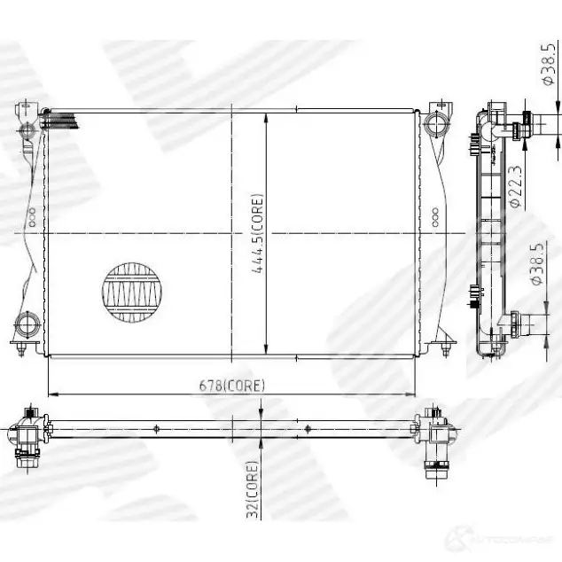 Радиатор охлаждения 2,7tdi/3,0tdi mt SIGNEDA 1438090369 RA60231A Z4 JNS6