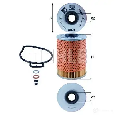 Масляный фильтр KNECHT ox151d 7878 2781 416689 ZF14EPA