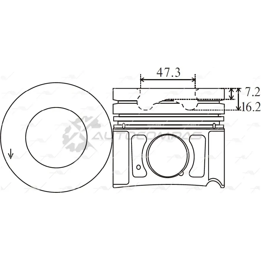 Поршень 0.50 AUTOWELT PN-32841 1441175837 2O FLQ8