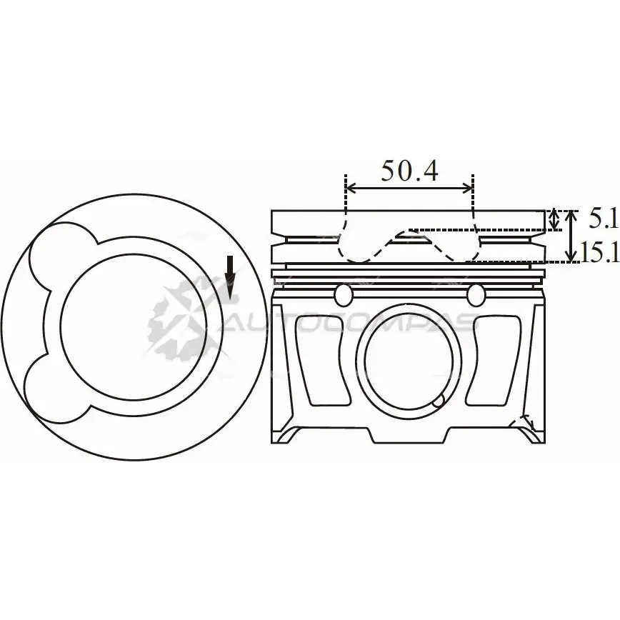Поршень 0.60 AUTOWELT PN-57091 022A 5SN 1441178372 - Изображение 1