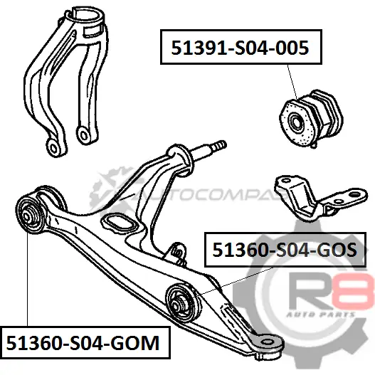 Сайлентблок переднего нижнего рычага (внешний) R8 R851360-S04-G0S 1441275071 6L EAZBE изображение 1