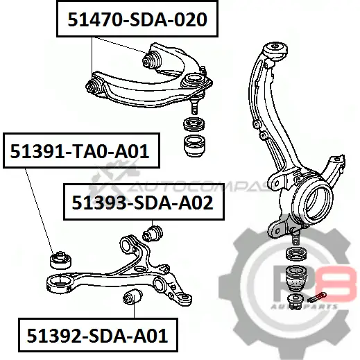 Сайлентблок переднего нижнего рычага (передний) R8 R851391-TA0-A01 1441275102 B1L2 MOE изображение 1