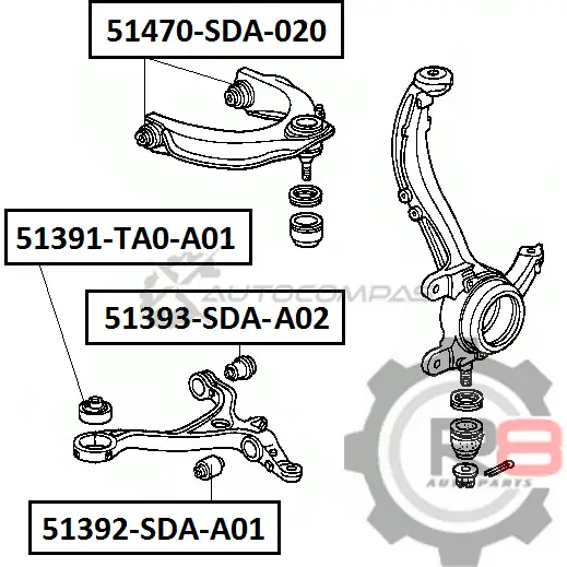 Сайлентблок переднего нижнего рычага (внешний) R8 1441275106 R851392-SDA-A01 YQI3 EK изображение 1