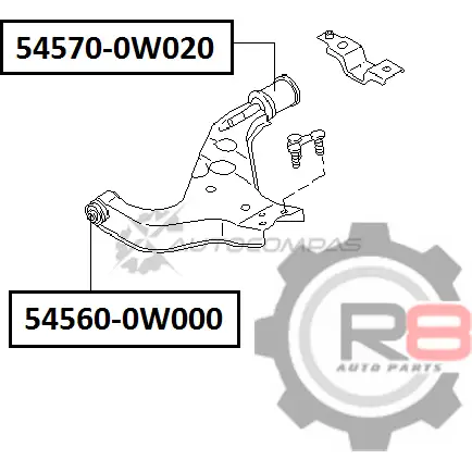 Сайлентблок переднего нижнего рычага (передний) R8 R854560-0W000 1441275847 NE8P12 B изображение 1