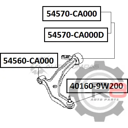 Сайлентблок переднего нижнего рычага (задний) в сборе R8 72YAY 1G 1441275861 R854570-CA000 изображение 1