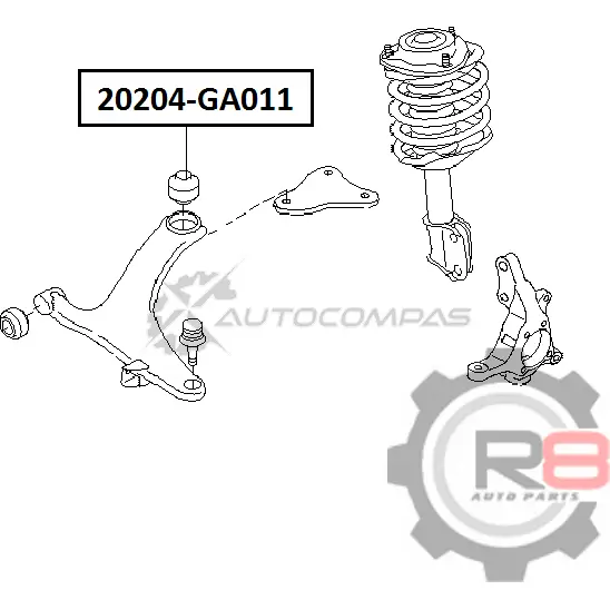 Сайлентблок переднего нижнего рычага (задний) R8 1441276007 R820204-GA011 V5TJL 0O изображение 1