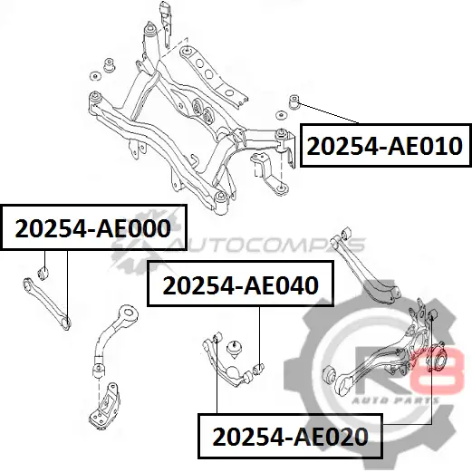 Сайлентблок заднего поперечного рычага R8 1441276010 R820254-AE010 EB 2P5I изображение 1