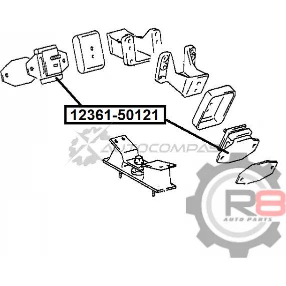 Подушка двигателя левая / правая - 2UZFE R8 R812361-50121 L 1G77 1441276108 изображение 1