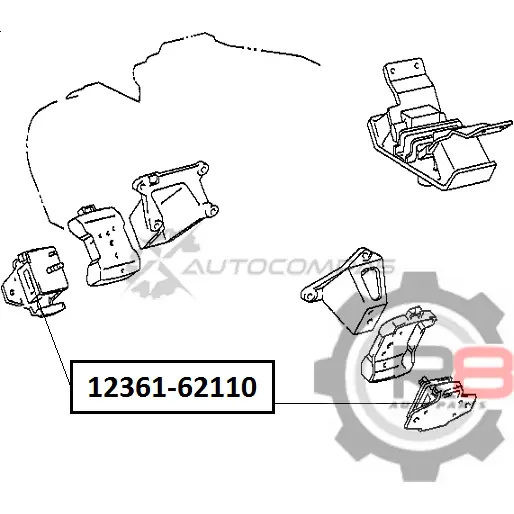 Подушка двигателя левая / правая - 5VZFE R8 1441276112 EYY TF R812361-62110 изображение 1