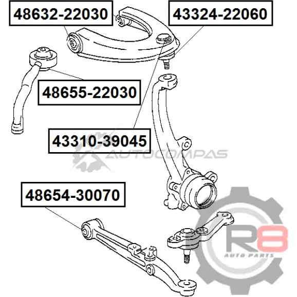 Опора шаровая переднего верхнего рычага R8 R843310-39045 L8UCN U 1441276228 изображение 1