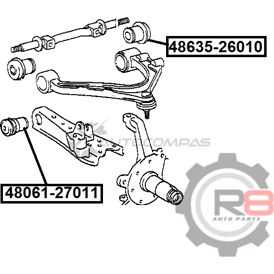 Сайлентблок переднего верхнего рычага (задний) R8 R848635-26010 4ABS08 Q 1441276447 изображение 1