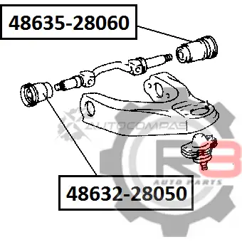 Сайлентблок переднего верхнего рычага (задний) R8 1441276448 Y D1YKZJ R848635-28060 изображение 1