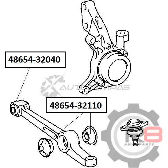 Сайлентблок переднего нижнего рычага (внутренний) R8 R848654-32040 J Z7660R 1441276460 изображение 1
