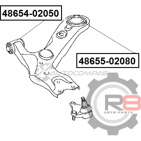 Сайлентблок переднего нижнего рычага (задний) R8 R848655-02080 1441276467 F6HY CS изображение 1