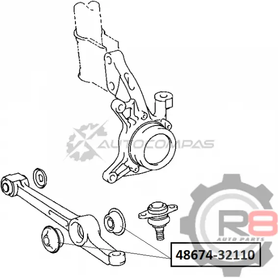Сайлентблок переднего нижнего рычага (половинка) R8 1441276507 9RJRRM U R848674-32110 изображение 1