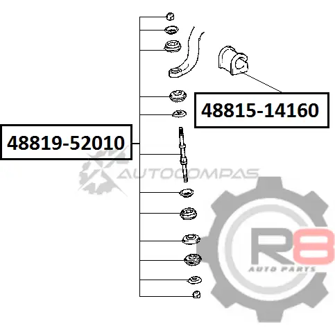 Втулка переднего стабилизатора - d25 R8 R848815-14160 5F 0VKTR 1441276646 изображение 1