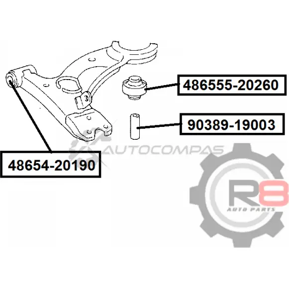 Втулка вертикального сайлентблока (гильза) - 4WD R8 RN 5Q2 1441276823 R890389-19003 изображение 1